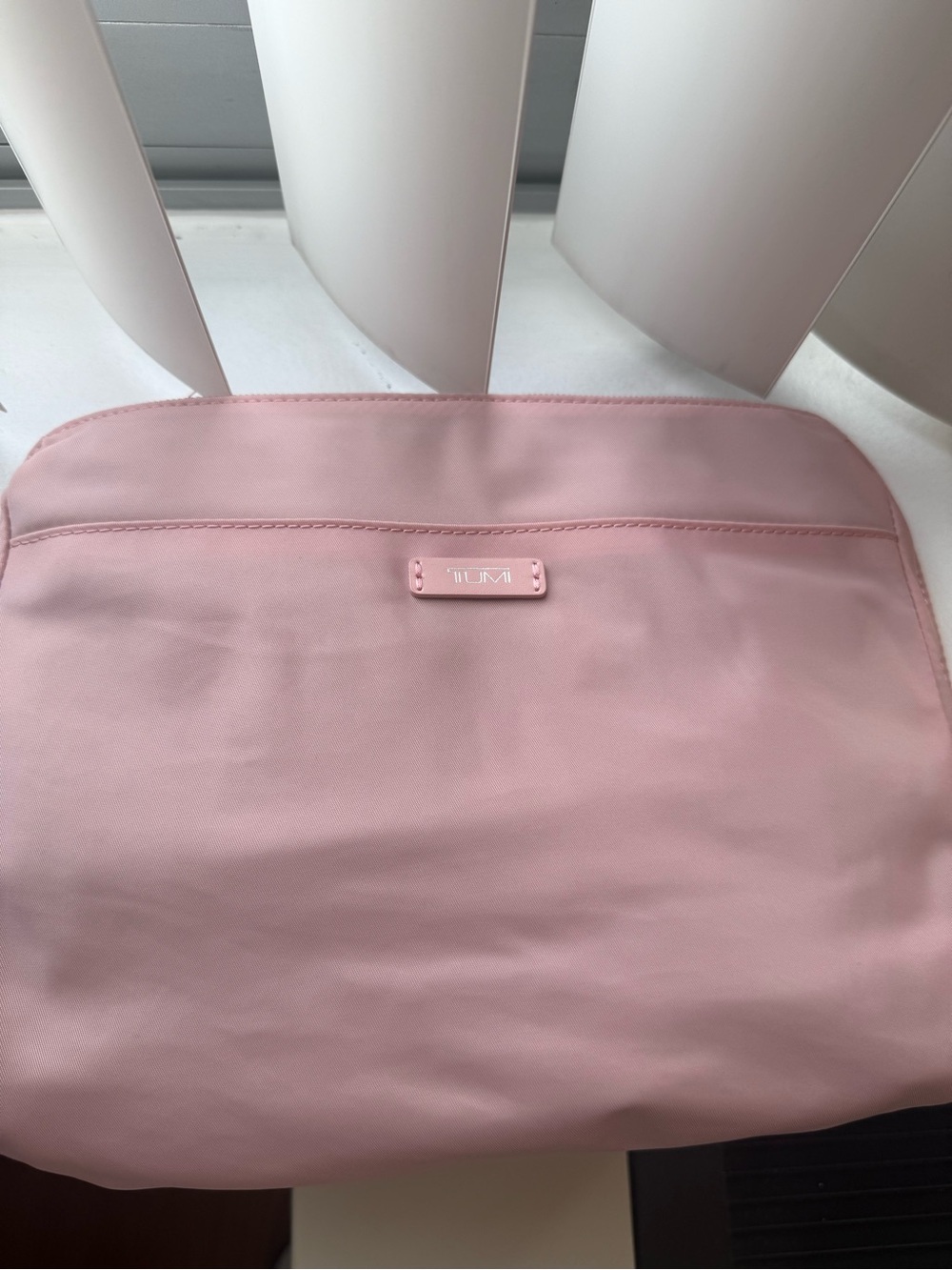 Tumi Light Pink Nylon Foldable tote bag